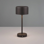REALITY LEUCHTEN LAMPE DE TABLE LED RECHARGEABLE JEFF, NOIR MAT, HAUTEUR 30 CM, MÉTAL