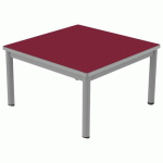 TABLE CARÉLIE MOB 80X80 T1 STRA POLYURÉ. CERISE GRIS/9006 - MOBIDECOR
