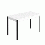 TABLE DE BUREAU MULTI-USAGE ÉCO L 120 X P 60 CM PLATEAU BLANC PIÈTEMENT NOIR