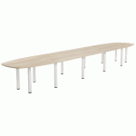 TABLE RÉUNION ELGA PIED TUBE 600 X 113 CM PLATEAU STRATIFIÉ ACACIA/BLANC - MANUTAN COLLECTIVITÉS