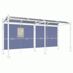 ABRI BUS PROVINCE 5 M SANS BARDAGES LATÉRAUX INOX BLANC 9010 - PROCITY