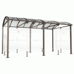 ABRI FUMEURS VOÛTE L 5 M BARDAGES VERRE GRIS PROCITY - PROCITY