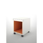 CAISSON MOBILE UNIVERSAL 1 TIROIR STANDARD BLANC / ORANGE