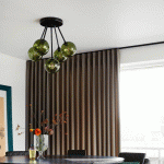 DESIGN BY US PLAFONNIER BALLROOM MOLECULE, VERT, VERRE, À 5 LAMPES