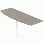 EXTENSION ISIA GALBÉE 160 CM + 1 PIED MÉTAL BLANC/BLANC - MBA