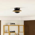 LINDBY PLAFONNIER LED TIAMA, MÉTAL, NOIR/OR, Ø 20 CM