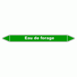 LOT DE 3 - MARQUEUR TUYAUTERIE - EAU DE FORAGE - VINYLE LAMINÉ - NFX 08-105 355 X 37 MM
