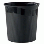 LOT DE 4 - CORBEILLE À PAPIER RE-LOOP, 13 LITRES, NOIR