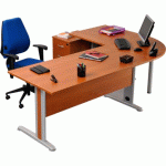 PACK BUREAU DROIT 160CM+ANGLE+ BUREAU 80CM+CAISSON 3 T QUATUOR HÊTRE/ANTHRACITE - MANUTAN COLLECTIVITÉS
