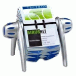 PORTE-CARTES DE VISITE ROTATIF VISIFIX FLIP CONTENANCE 400 CARTES COULEUR BLEU ET ARGENT -