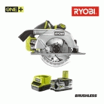 PACK RYOBI SCIE CIRCULAIRE BRUSHLESS 18V ONE+ 60MM R18CS7-0 - 1 BATTERIE 5.0AH - 1 CHARGEUR RAPIDE 2.0AH RC18120-150
