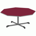 TABLE BANDANA OCTO. Ø120 T2 PC STRAT POLY. CERISE GRIS/9006 - MOBIDECOR