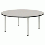 TABLE MALIBU Ø 120 T1 4P STRA BLC SEL W911/NOIR BLC 9016