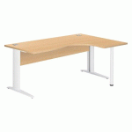 BUREAU COMPACT EXCELLENS L180 CM HÊTRE RETOUR À DROITE PIÉTEMENT 