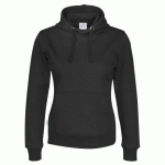 COTTOVER SWEATSHIRT À CAPUCHE FEMME - CERTIFIÉ GOTS NOIR - TAILLE XL