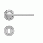 POIGNÉES DE PORTE SUR ROSACES RONDES - SÉRIE ER 57 - SOHO - INOX SATINÉ - CLÉ L KARCHER DESIGN