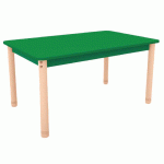 TABLE CLASSIK RECTANGULAIRE RÉGLABLE T0 À T3 - VERT/HÊTRE - MANUTAN COLLECTIVITÉS
