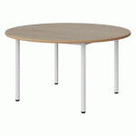 TABLE MALIBU Ø 120 T4 4P STRA ALAISÉ CHÊNE 1146/BLC 9016