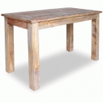 HOMMOO TABLE DE SALLE A MANGER BOIS DE RECUPERATION 120 X 60 X 77 CM HDV10599