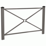 BARRIÈRE PAGODE 1.58 M - 2 POMMEAUX NOIRS ZINC GRIS PROCITY - PROCITY