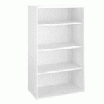 BIBLIOTHÈQUE MI-HAUTEUR BOIS H 136 X L 80  CM BLANC  ARCH