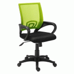 CHAISE DE BUREAU SPRING - ASSISE TISSU NOIR DOSSIER VERT