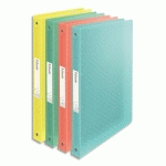 CLASSEUR 4 ANNEAUX RONDS COLOUR ICE DOS DE 2,5 CM, EN POLYPROPYLÈNE 5/10ÈME. COLORIS ASSORTIS - LOT DE 12