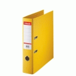 CLASSEUR A LEVIER ESSELTE - DOS DE 7,5 CM - PLASTIFIE INTERIEUR ET EXTERIEUR - JAUNE