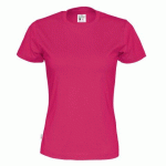 COTTOVER T-SHIRT COL ROND FEMME - CERTIFIÉ GOTS CERISE - TAILLE L