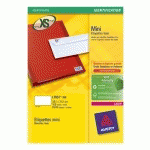 ETIQUETTE ADRESSE LASER 38,1 X 21,2 MM AVERY L7651-100 BLANCHE - BOÎTE DE 6500