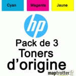 HP - 312A - CF440AM - PACK DE 3 TONERS: CYAN, MAGENTA, JAUNE - PRODUIT D'ORIGINE - 2 700 PAGES