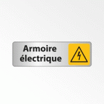 LOT DE 2 - PANNEAU DANGER - PICTOGRAMME ARMOIRE ÉLECTRIQUE - W012 - ISO 7010 150 X 47 MM ARGENT