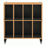 MEUBLE BAS SHIFT+ LANDSCAPE MÉLA POUR CARTABLES 8 CASES - HÊTRE - NOIR - MANUTAN COLLECTIVITÉS