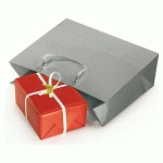 SAC PELLICULÉ BRILLANT GRIS 12X16X7 CM