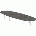 TAB. ELBIA 560X72X200CM 20/22 PERS.PLT ÉP.30MM BÉTON/ALU