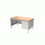 BUREAU 1/2 MIN L160 CHÊNE AVEC CAISSON 3T CONFORT 2 - ROBBERECHTS