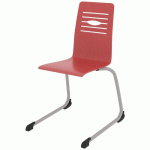 CHAISE COQUE YOGA PIÈTEMENT LUGE ACIER - ROUGE CHINOIS/GRIS ARGILE - RODET