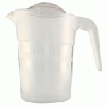 LOT DE 6 - PICHET EMPILABLE 1 LITRE TRANSPARENT AVEC COUVERCLE