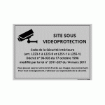 PANNEAU D'INFORMATION - SITE SOUS VIDÉOPROTECTION  - 300 X 420 MM - PVC - GRIS