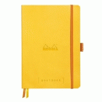 RHODIARAMA GOALBOOK SOUPLE A5 240 PAGES PETITS CARREAUX 5X5 PAPIER IVOIRE 90G - JONQUILLE