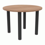 TABLE DE RÉUNION 4 PIEDS Ø 120 CM NOYER/ANTHRACITE - QUADRIFOGLIO