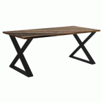 TABLE SICILIA 180 X 90 CM STRAT BAVIERA / ACIER NOIR - JAYSO