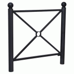BARRIÈRE PROVINCE SIMPLE CROIX 1.07 M BOULE - ZINC NOIR 9005 - PROCITY