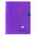 CAHIER PIQUÉ MIMESYS 17X22CM 96 PAGES GRANDS CARREAUX COUVERTURE POLYPROPYLÈNE - VIOLET - LOT DE 20