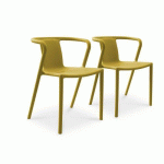 FAUTEUIL DE JARDIN EMPILABLE DIEGO MOUTARDE EN LOT - DCBGARDEN