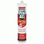 MASTIC-COLLE HYBRIDE - 290 ML - TRANSPARENT - FIX ALL HIGH TACK SOUDAL