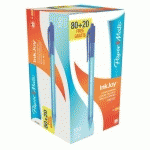 PACK DE 80 STYLOS BILLE PAPER MATE INKJOY 100 RÉTRACTABLES BLEUS + 20 OFFERTS