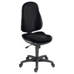 SIÈGE DE BUREAU NOA TISSU REMBOURRÉ HAUTEUR AJUSTABLE À ROULETTES HAUTEUR DOSSIER 57 CM NOIR