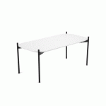 TABLE BASSE MEET H.40 X L.75 X P.50 CM PLATEAU BLANC PIÈTEMENT NOIR