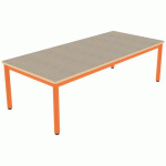 TABLE CARÉLIE 180X80 T2 STRAT POLY. ÉRABLE GOT. BEIGE/PAPAYE - MOBIDECOR